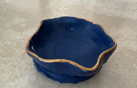 Cobalt bowl with golden edge